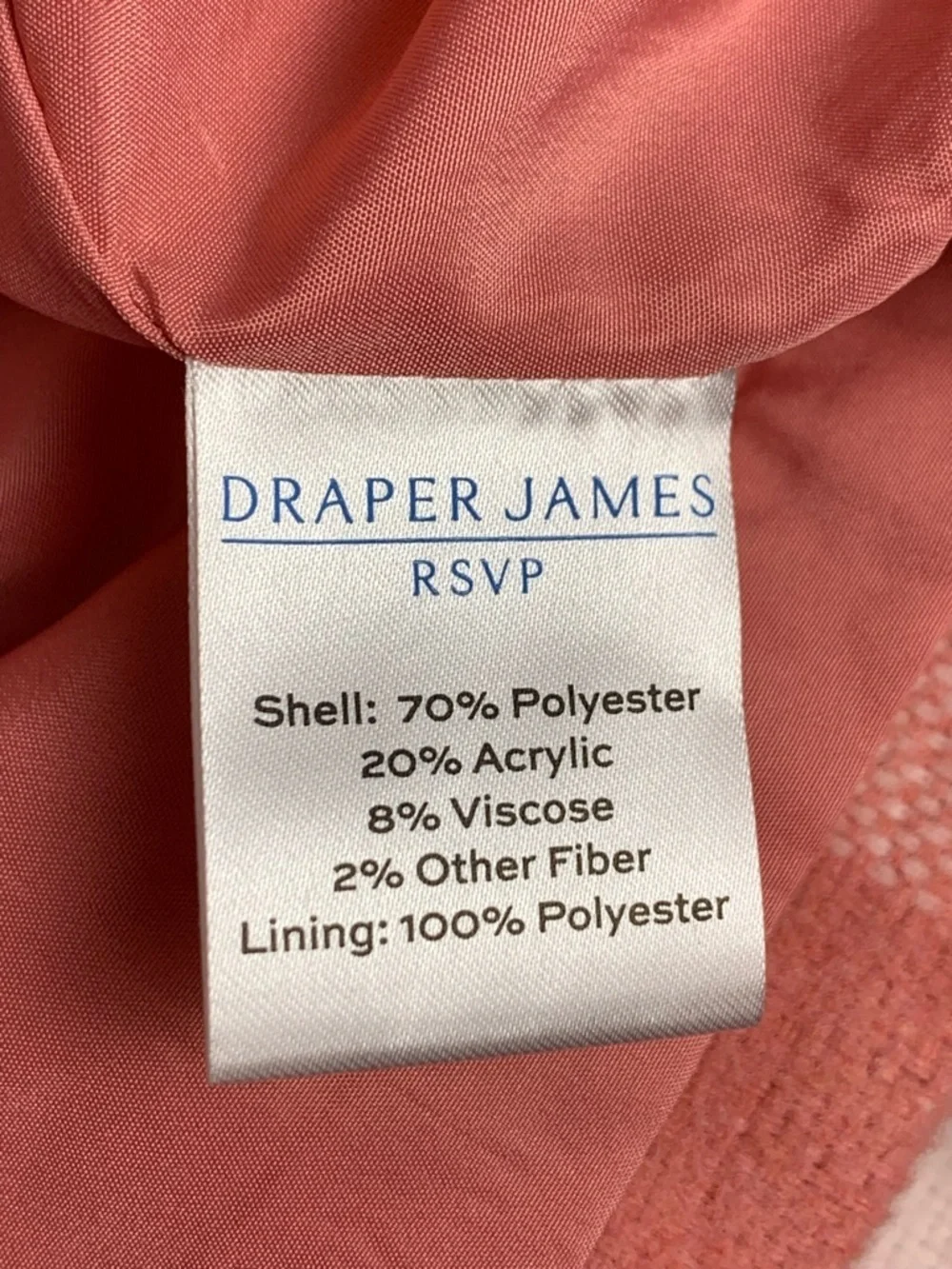 Draper James RSVP XXL Pink Gingham Plaid Coat Lined Button Front NWT